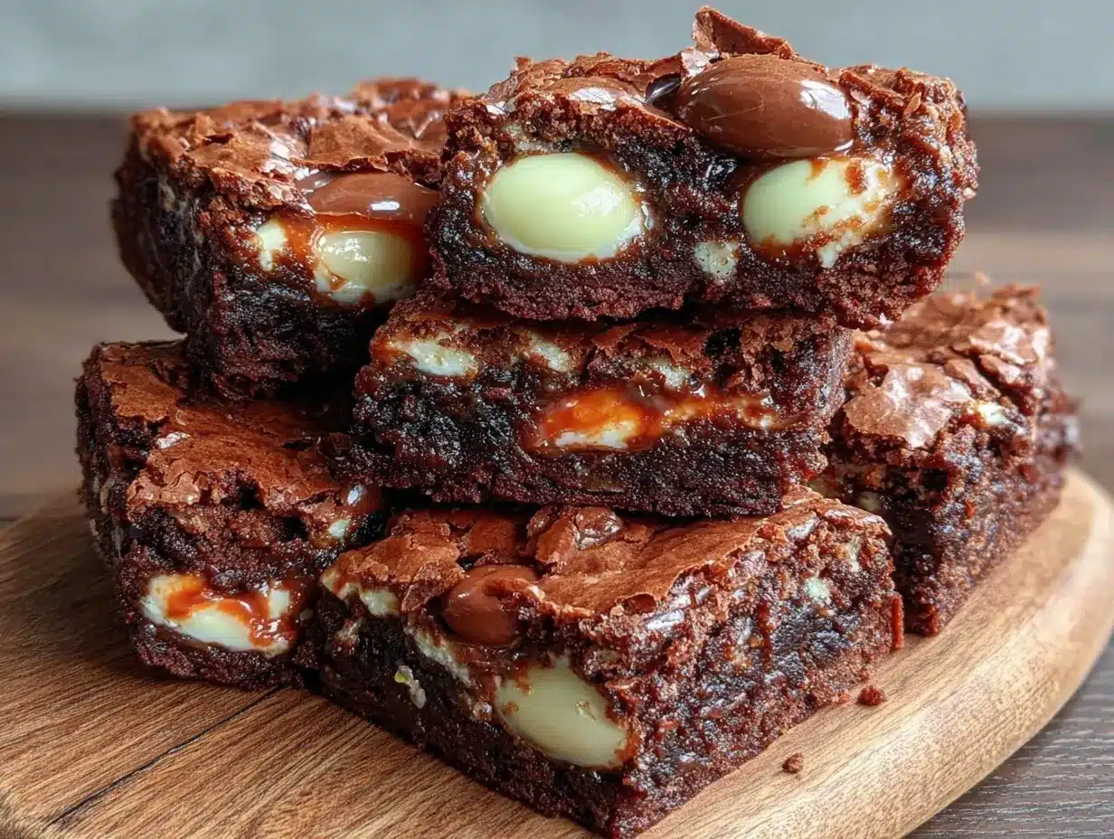 Cadbury Egg Brownies preparation steps