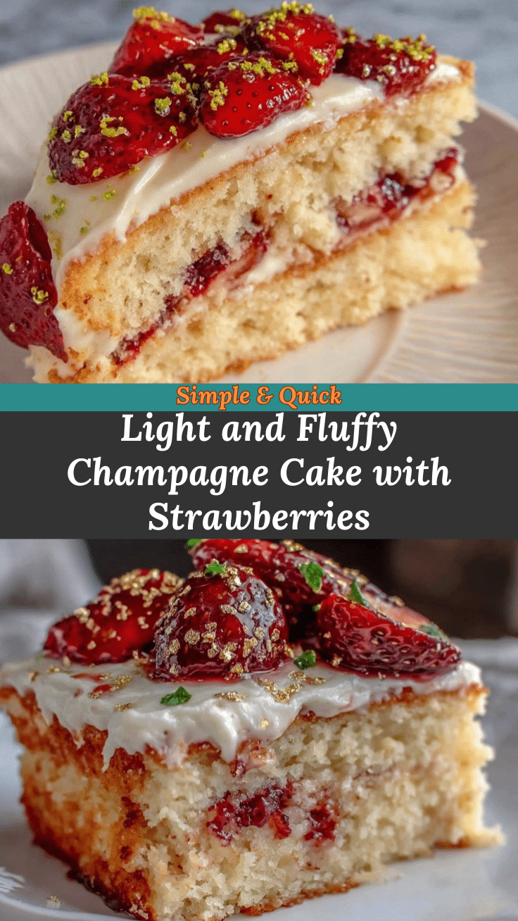champagne cake with strawberries recipe