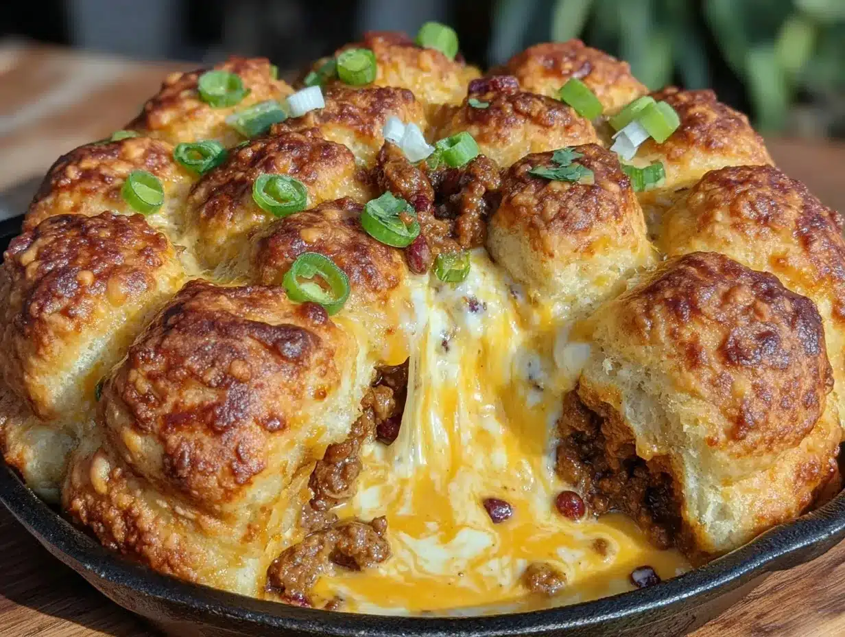 chili queso biscuit pull-apart skillet preparation steps
