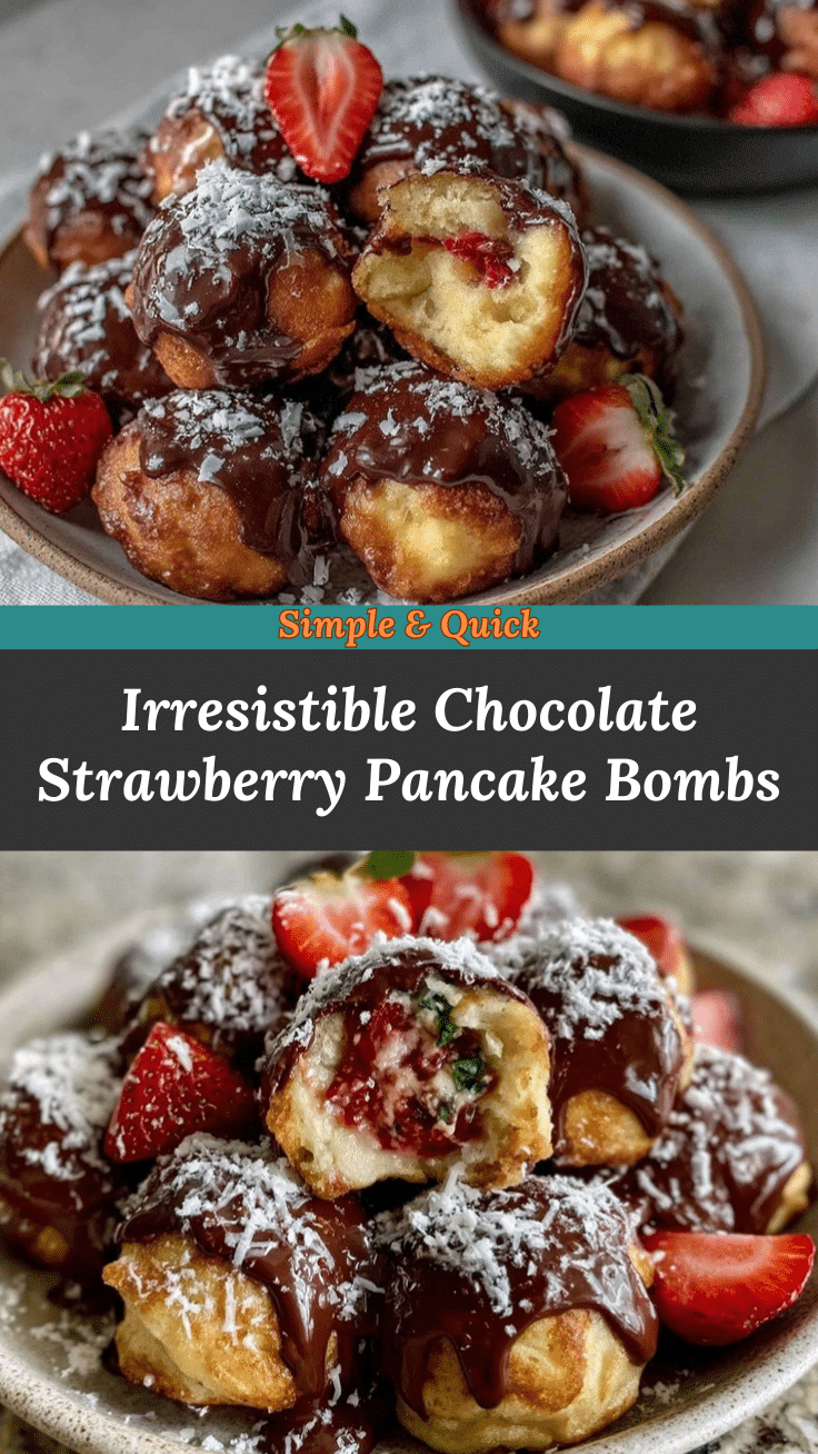 Chocolate-Covered Strawberry Pancake Bombs recipe