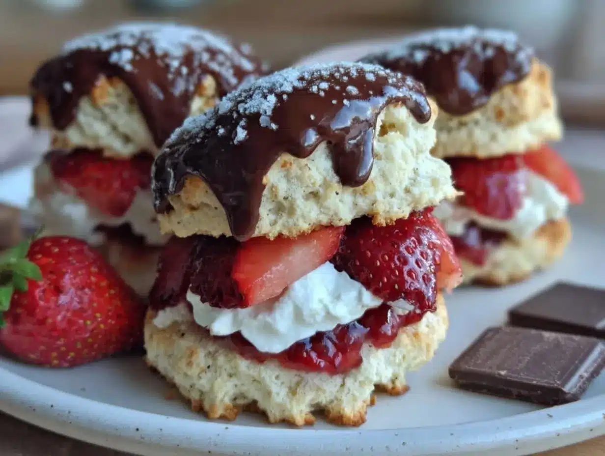 chocolate-covered strawberry scone sandwiches preparation steps