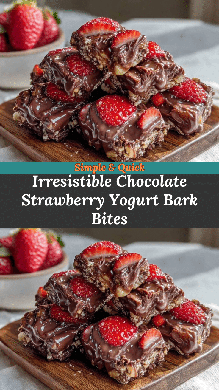 chocolate-covered strawberry yogurt bark bites recipe