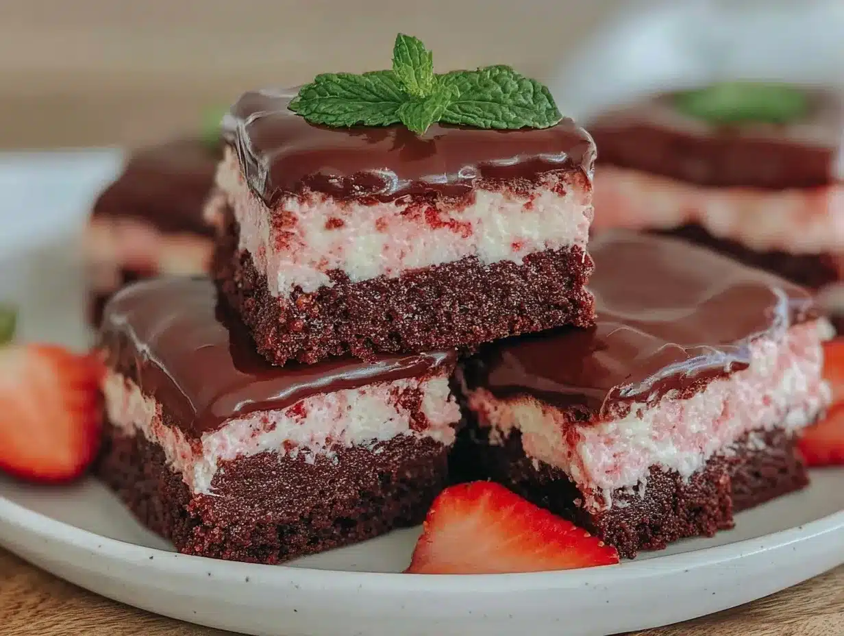 Chocolate-Dipped Strawberry Fudge Sandwiches preparation steps
