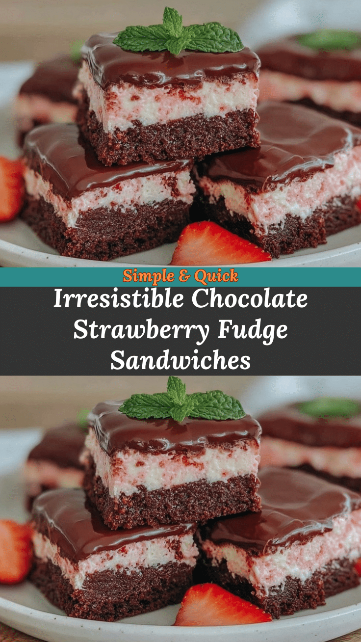 Chocolate-Dipped Strawberry Fudge Sandwiches recipe