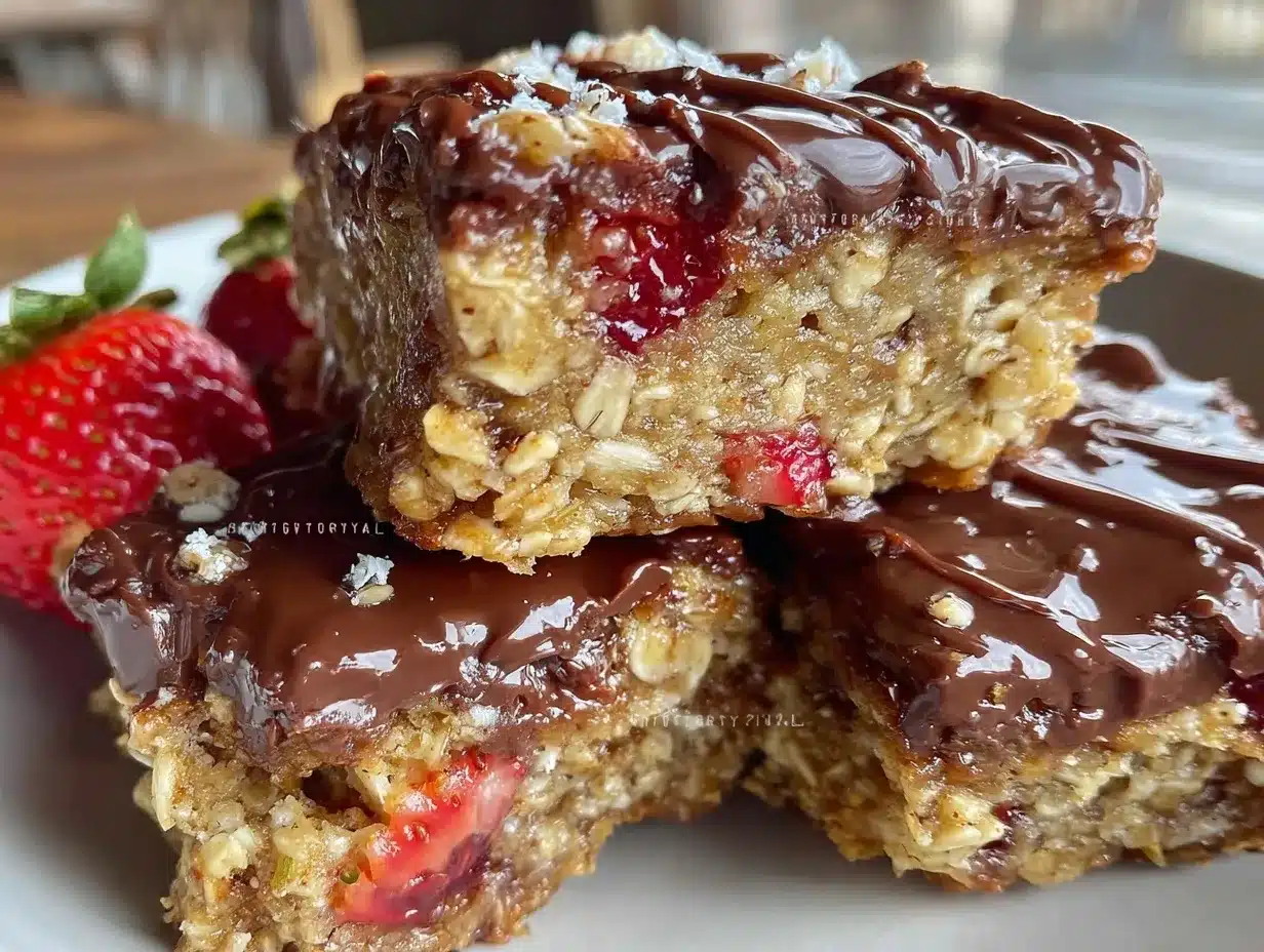 Chocolate-Dipped Strawberry Oatmeal Bites preparation steps