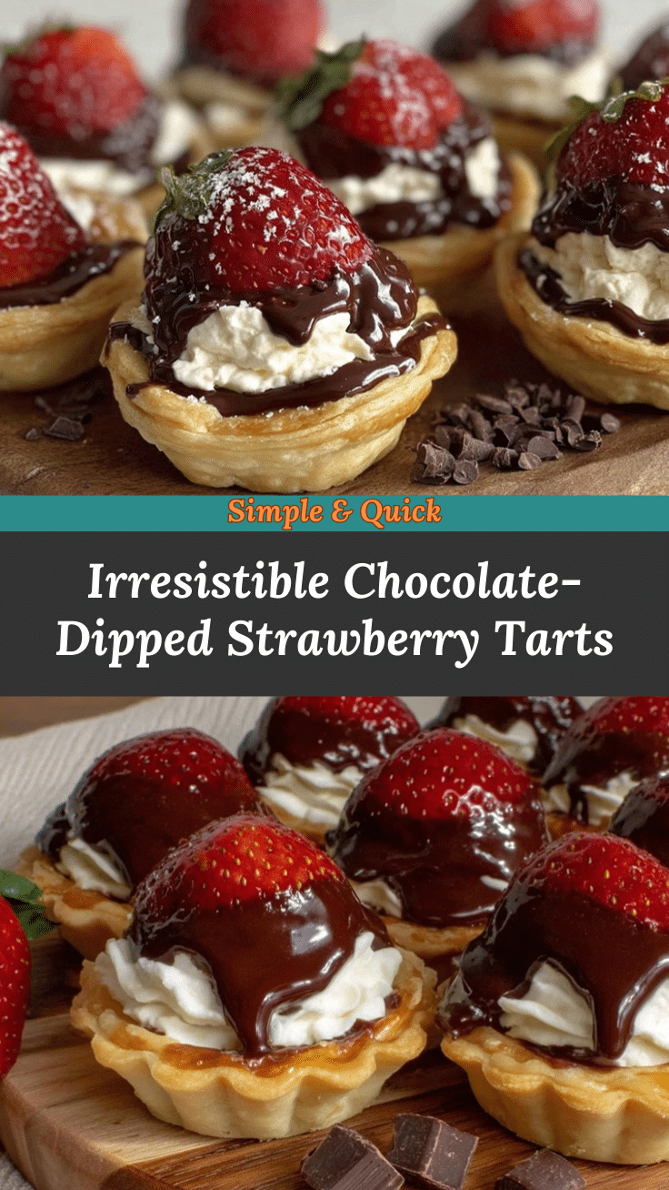 Chocolate-Dipped Strawberry Whipped Tarts recipe