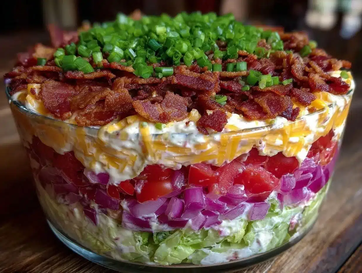 classic creamy seven layer salad recipe preparation steps