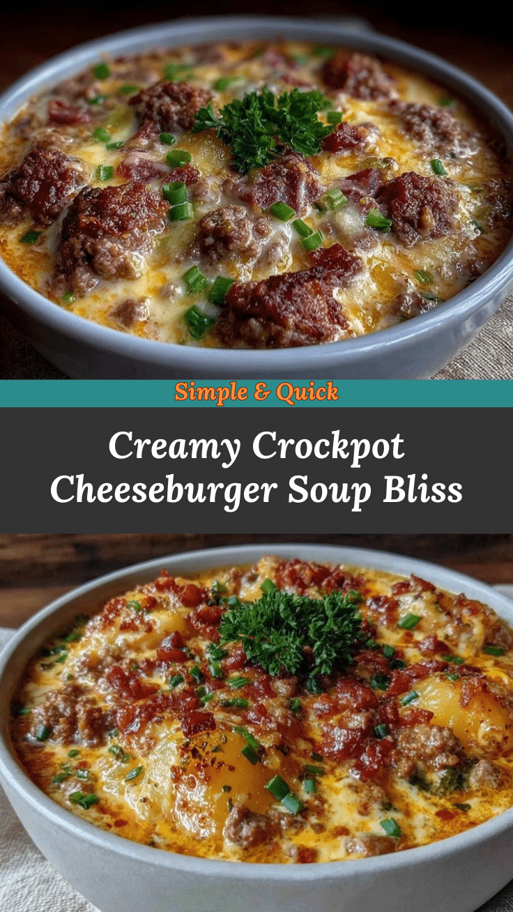 creamy crockpot cheeseburger soup recipe