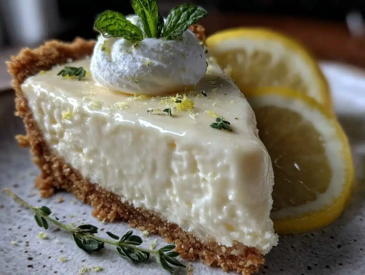 creamy lemonade pie - featured image