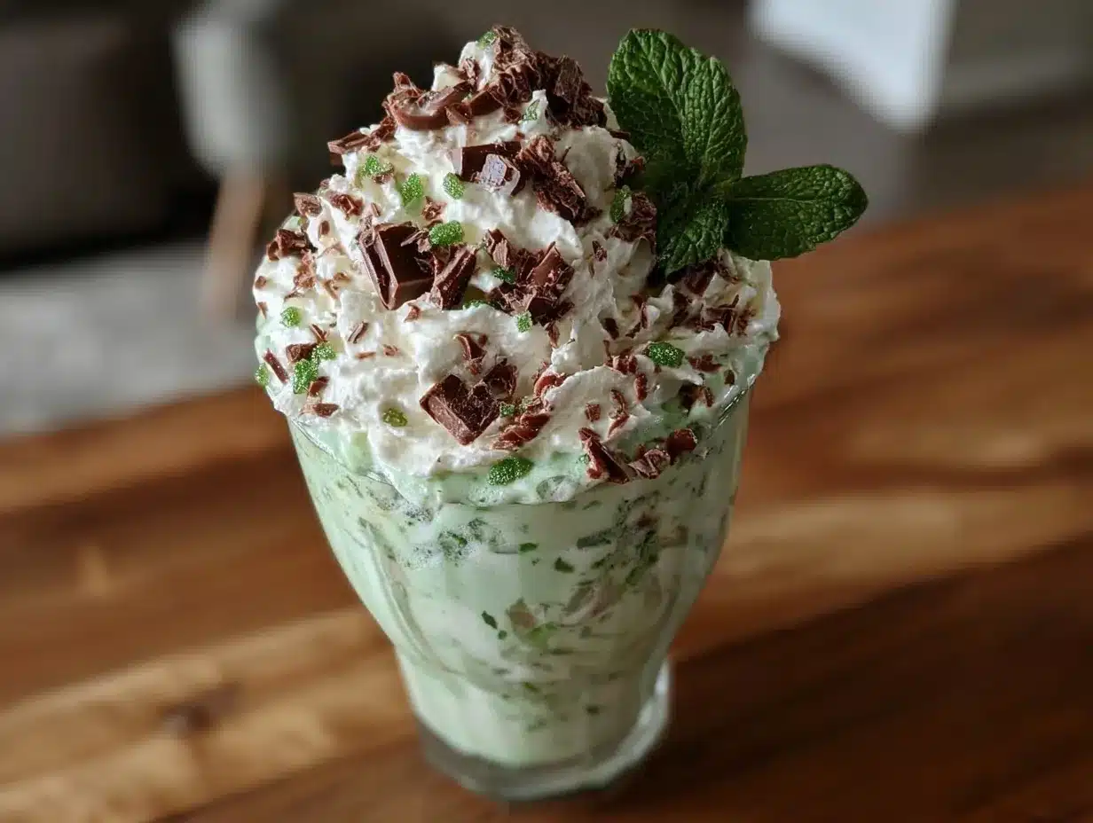 Creamy Shamrock Milkshake preparation steps