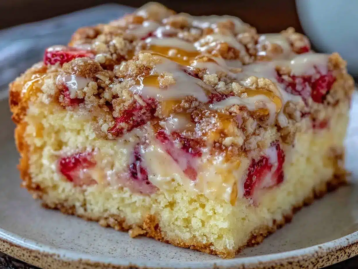 creamy strawberry crunch cake preparation steps