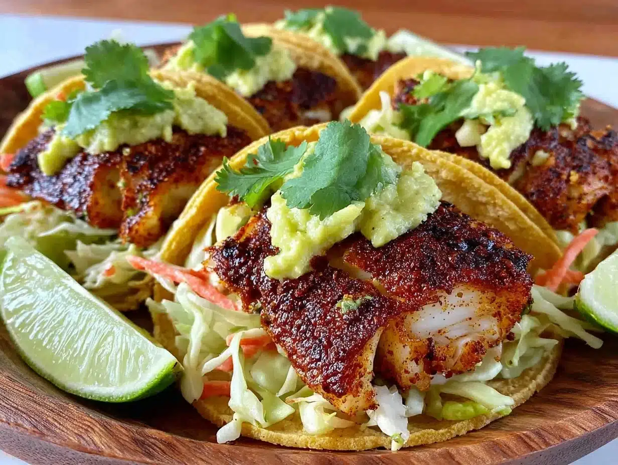 crispy blackened fish tacos - featured image