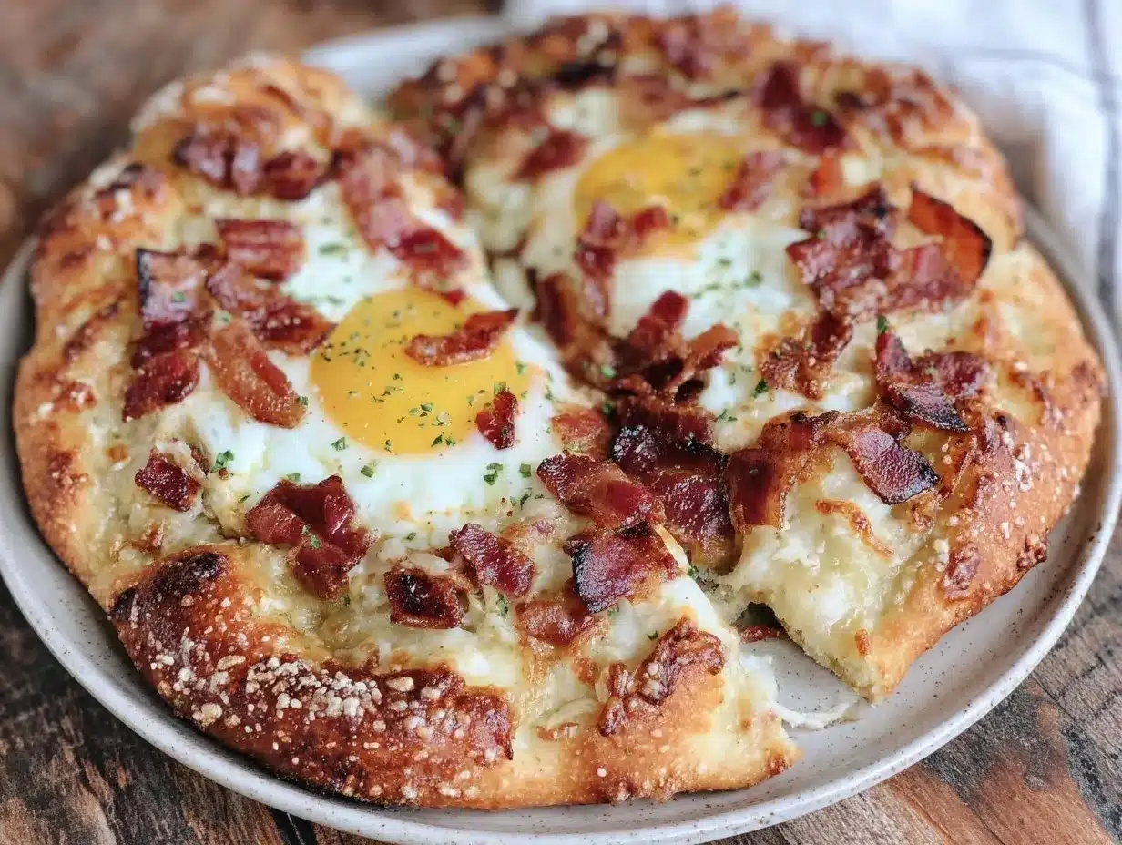 crispy breakfast pizza preparation steps