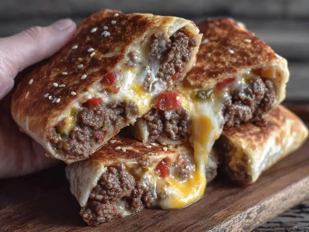 crispy cheeseburger wraps preparation steps