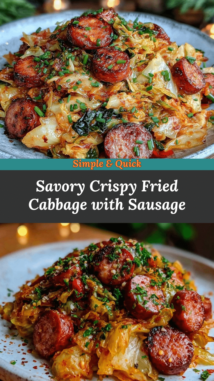 crispy fried cabbage with sausage recipe