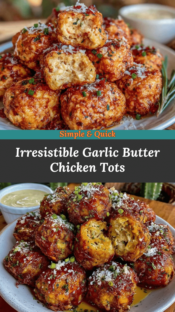 Crispy Garlic Butter Chicken Tots recipe