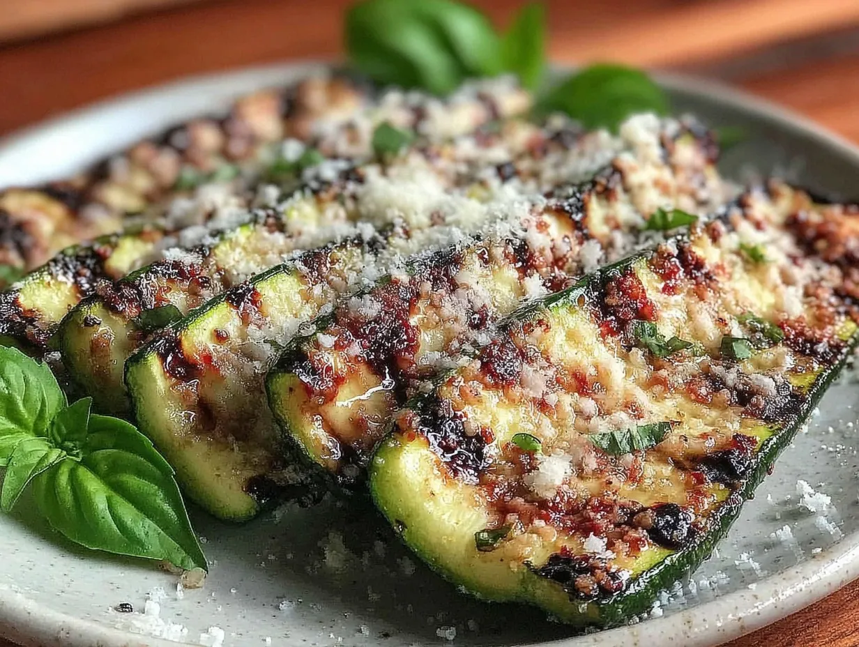 crispy grilled zucchini with parmesan preparation steps