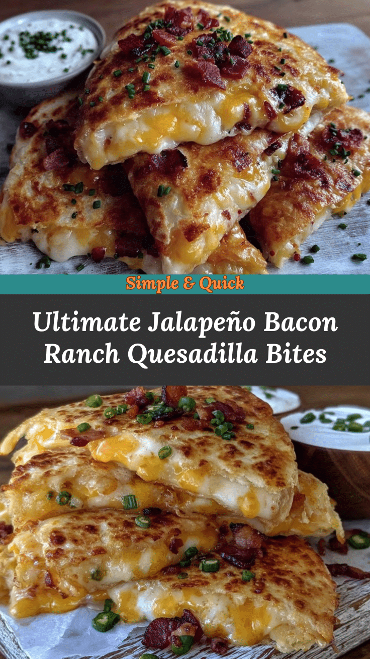 Crispy Jalapeño Bacon Ranch Quesadilla Bites recipe