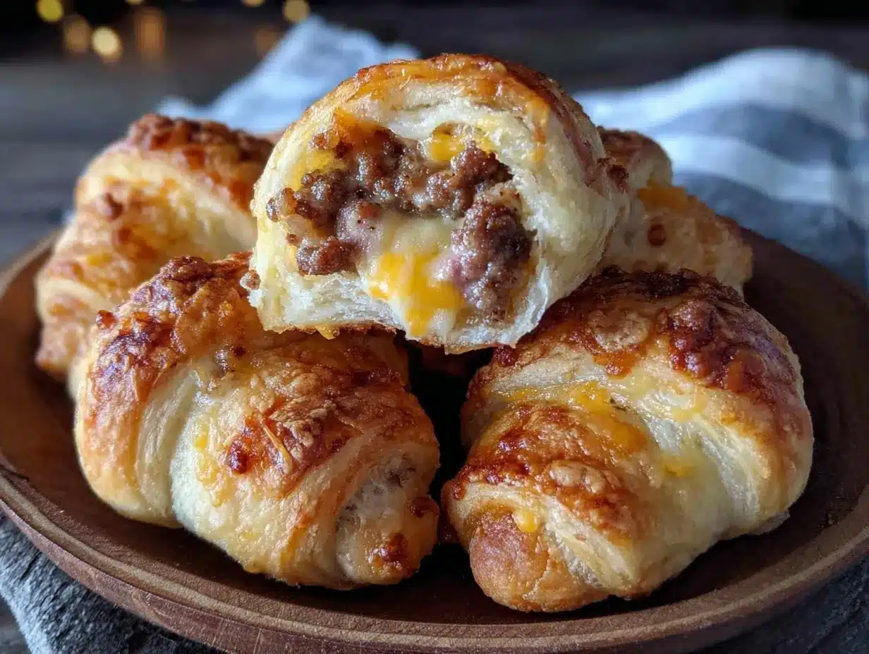 crispy sausage cream cheese crescents preparation steps