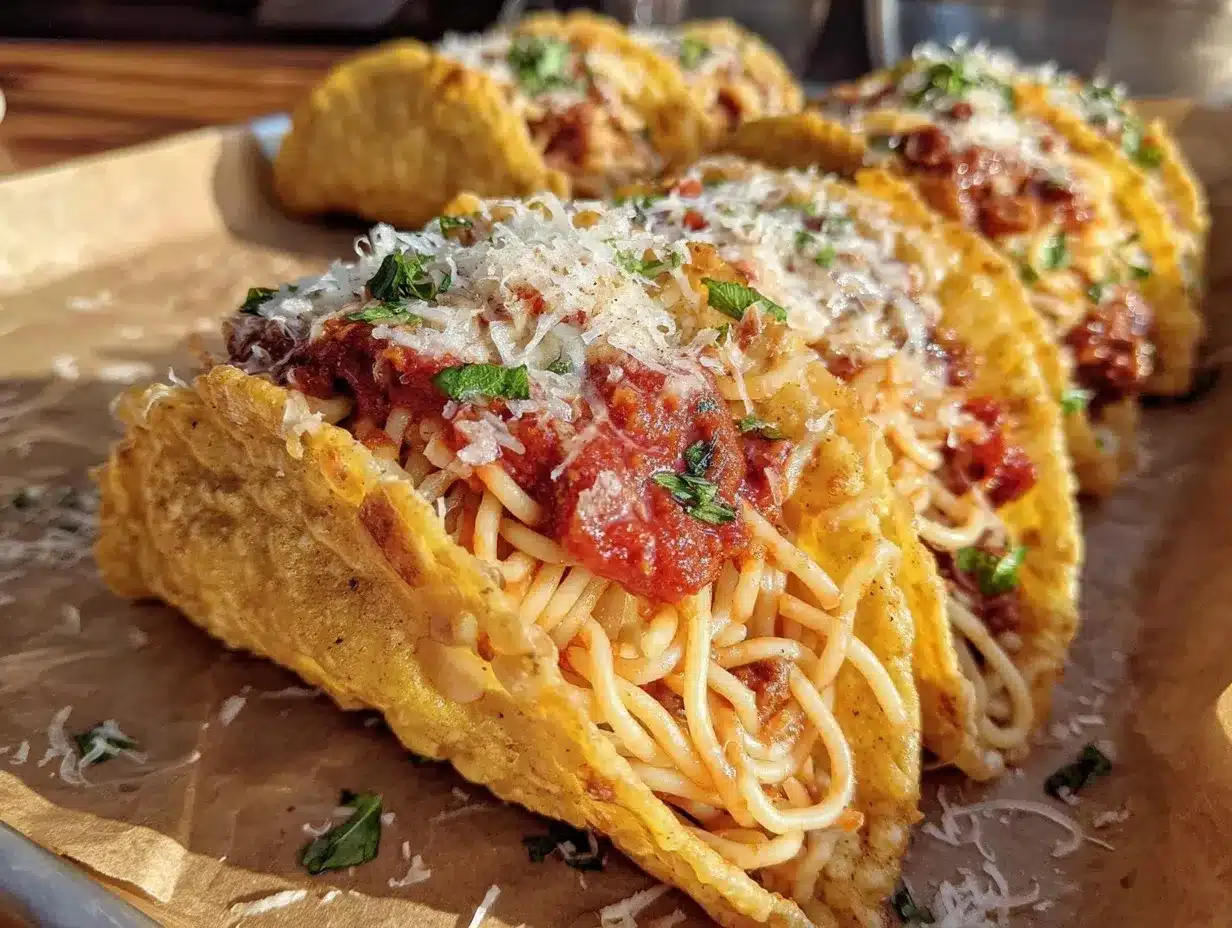 crispy spaghetti tacos preparation steps