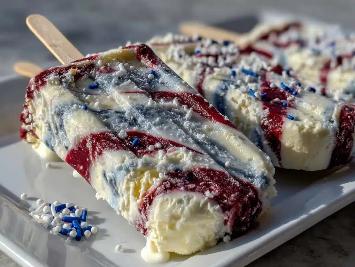 Dr. Seuss Blue & Red Ice Cream Swirl Pops preparation steps