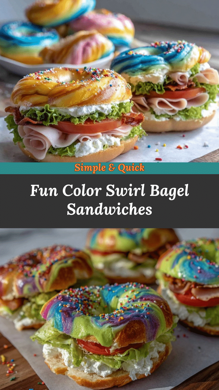 Dr. Seuss Color Swirl Bagel Sandwiches recipe