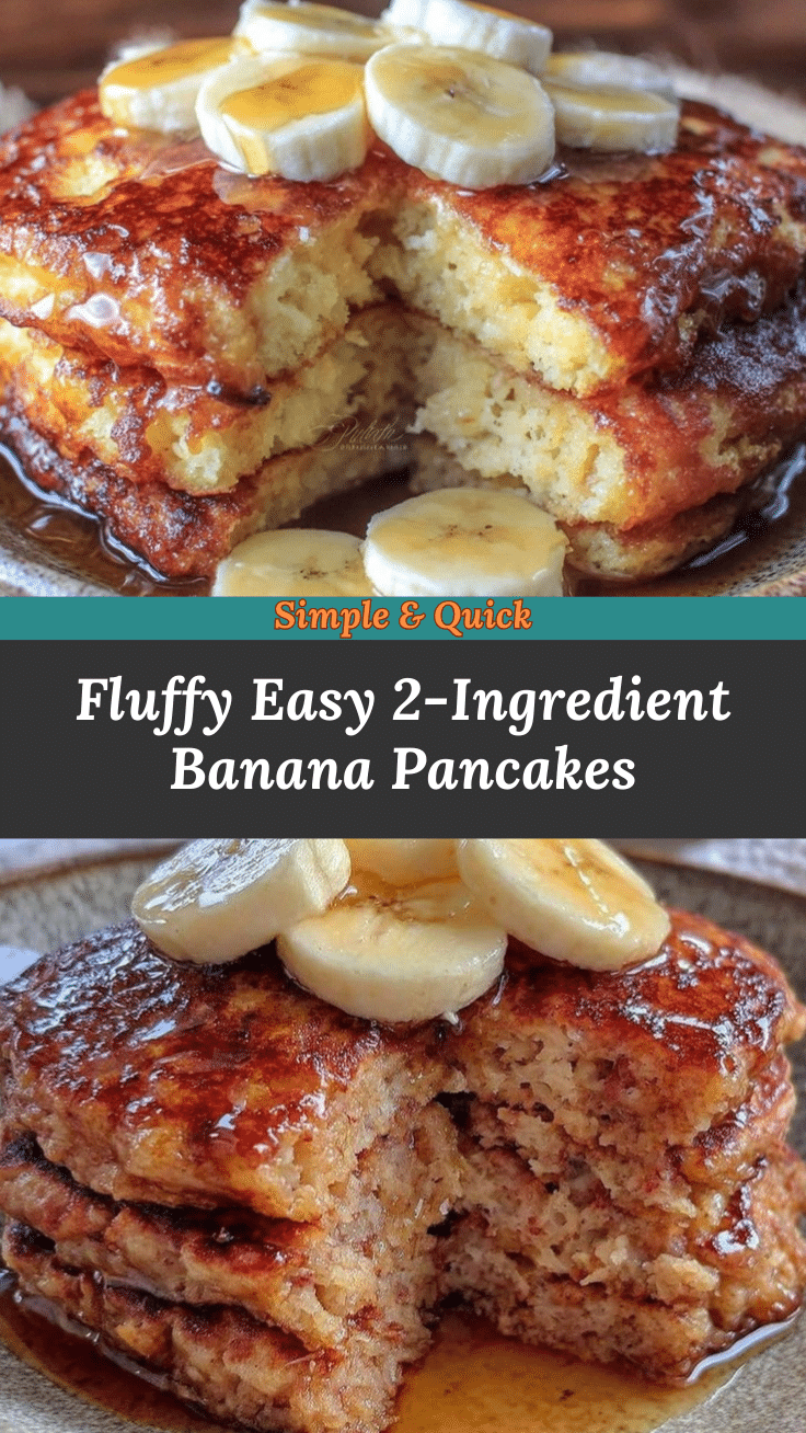 easy fluffy 2-ingredient banana pancakes recipe