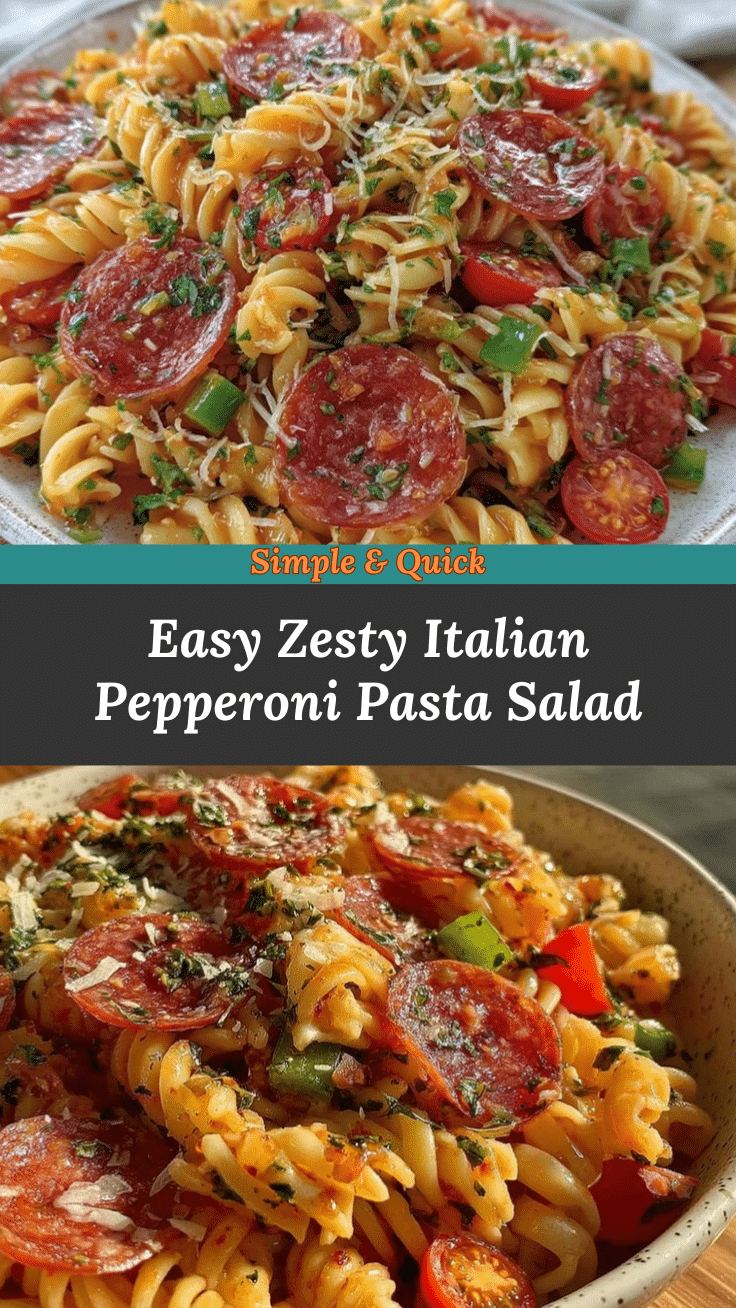 Easy Zesty Italian Pasta Salad with Pepperoni recipe