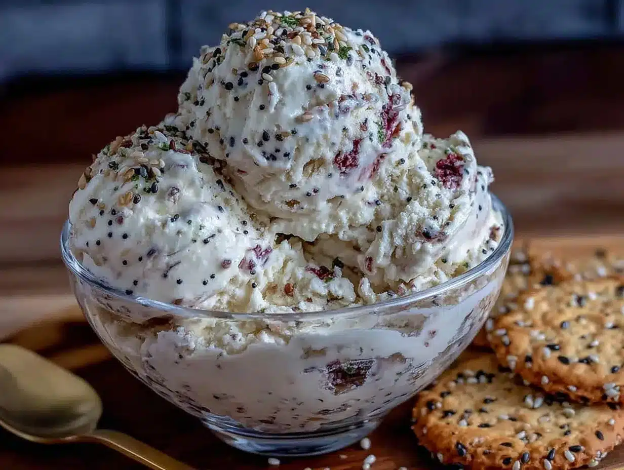 everything bagel ice cream preparation steps