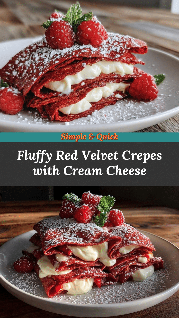 fluffy red velvet crepes recipe