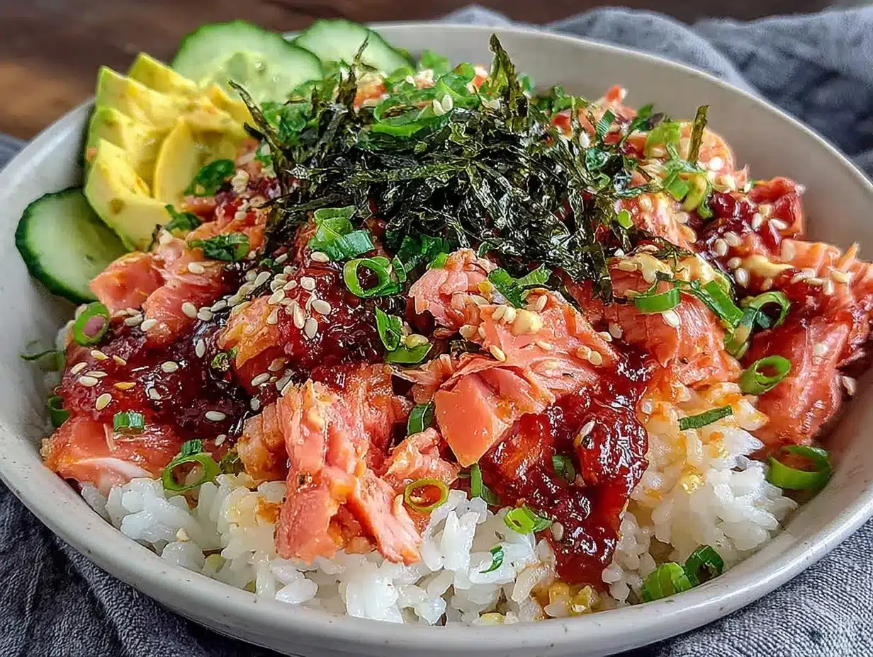 Fresh Salmon Rice Bowl Emily Mariko Style preparation steps