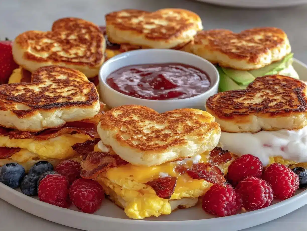 Galentine’s breakfast sandwich board preparation steps