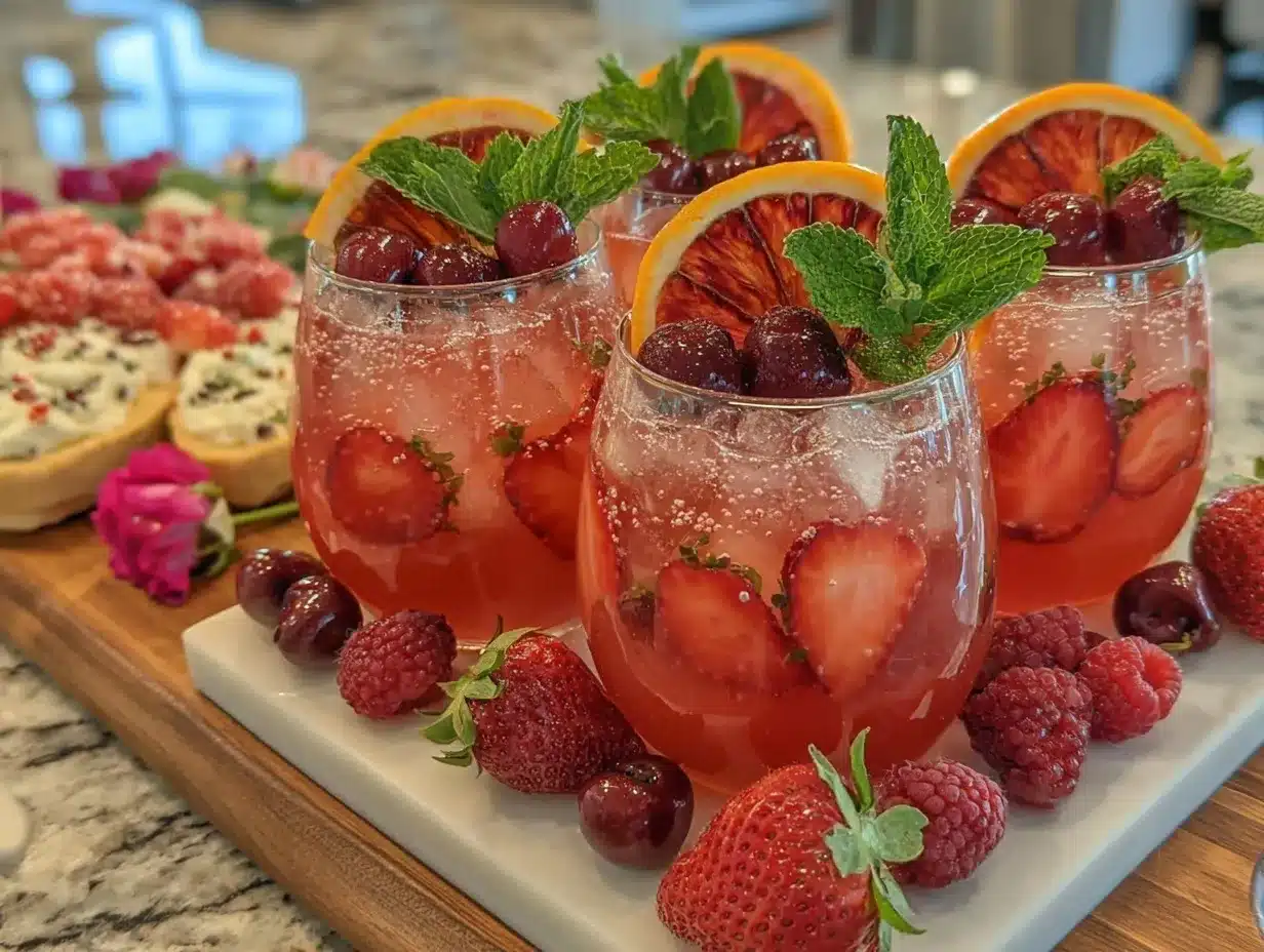 Galentine’s pink mocktail board preparation steps