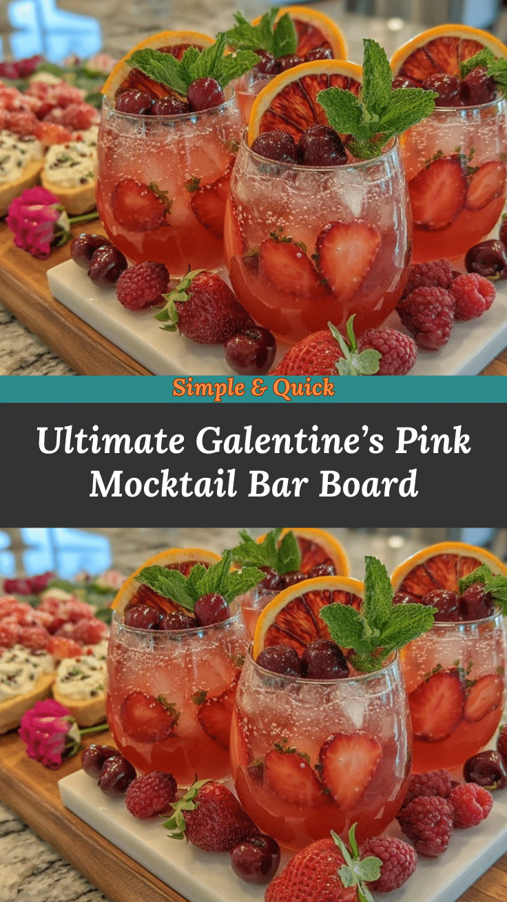 Galentine’s pink mocktail board recipe