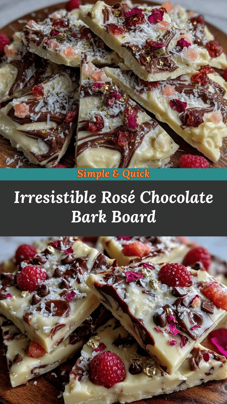 Galentine’s Rosé Chocolate Bark Board recipe