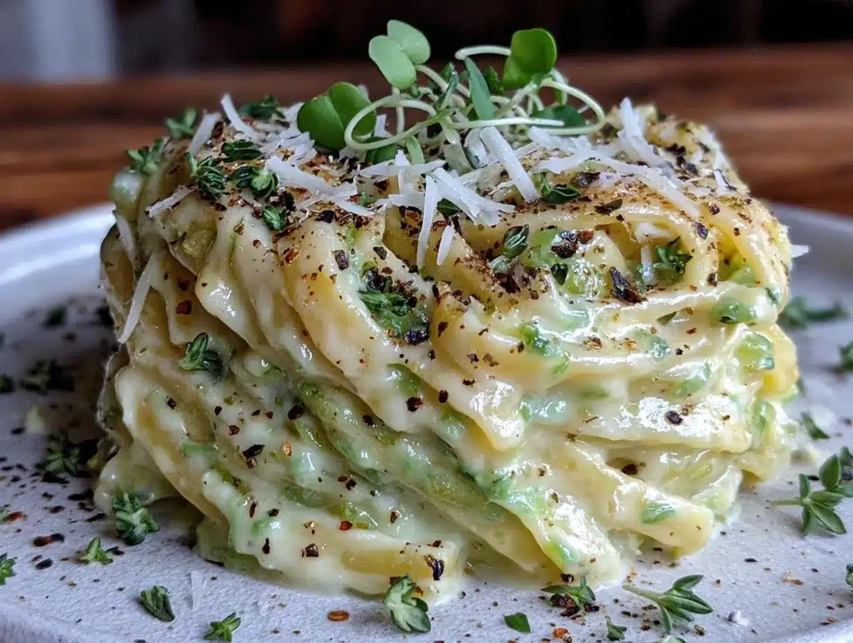 Green Fettuccine Alfredo preparation steps