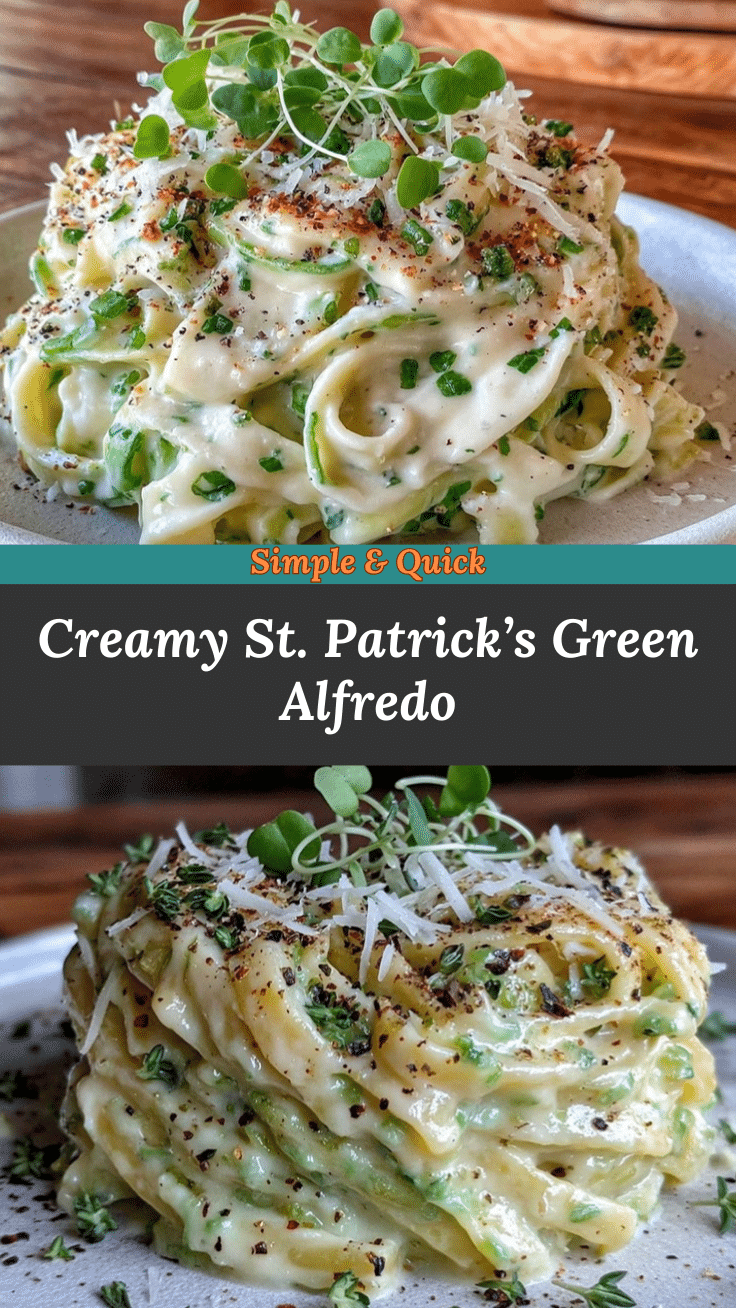Green Fettuccine Alfredo recipe