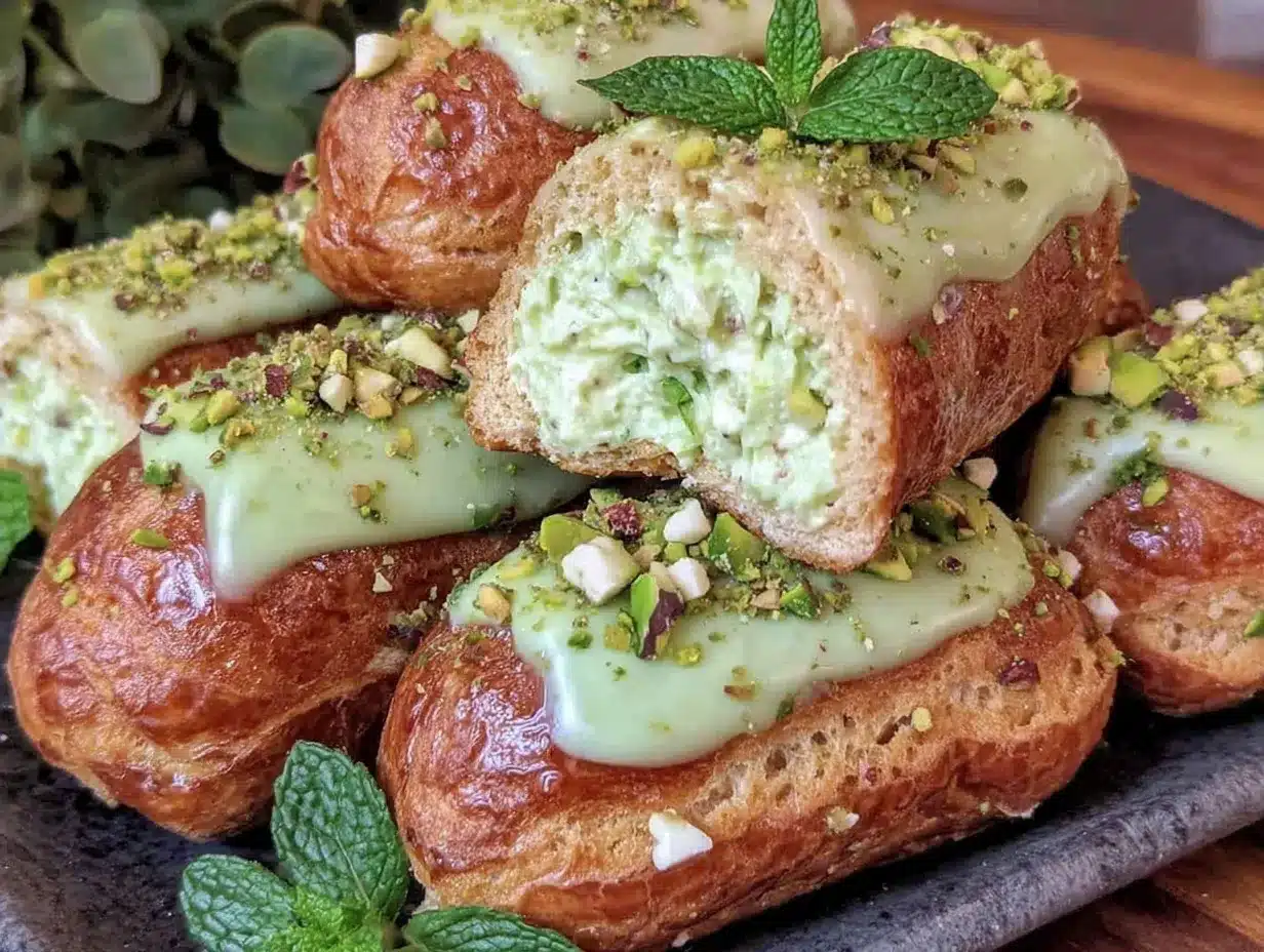 green mint éclair bites preparation steps