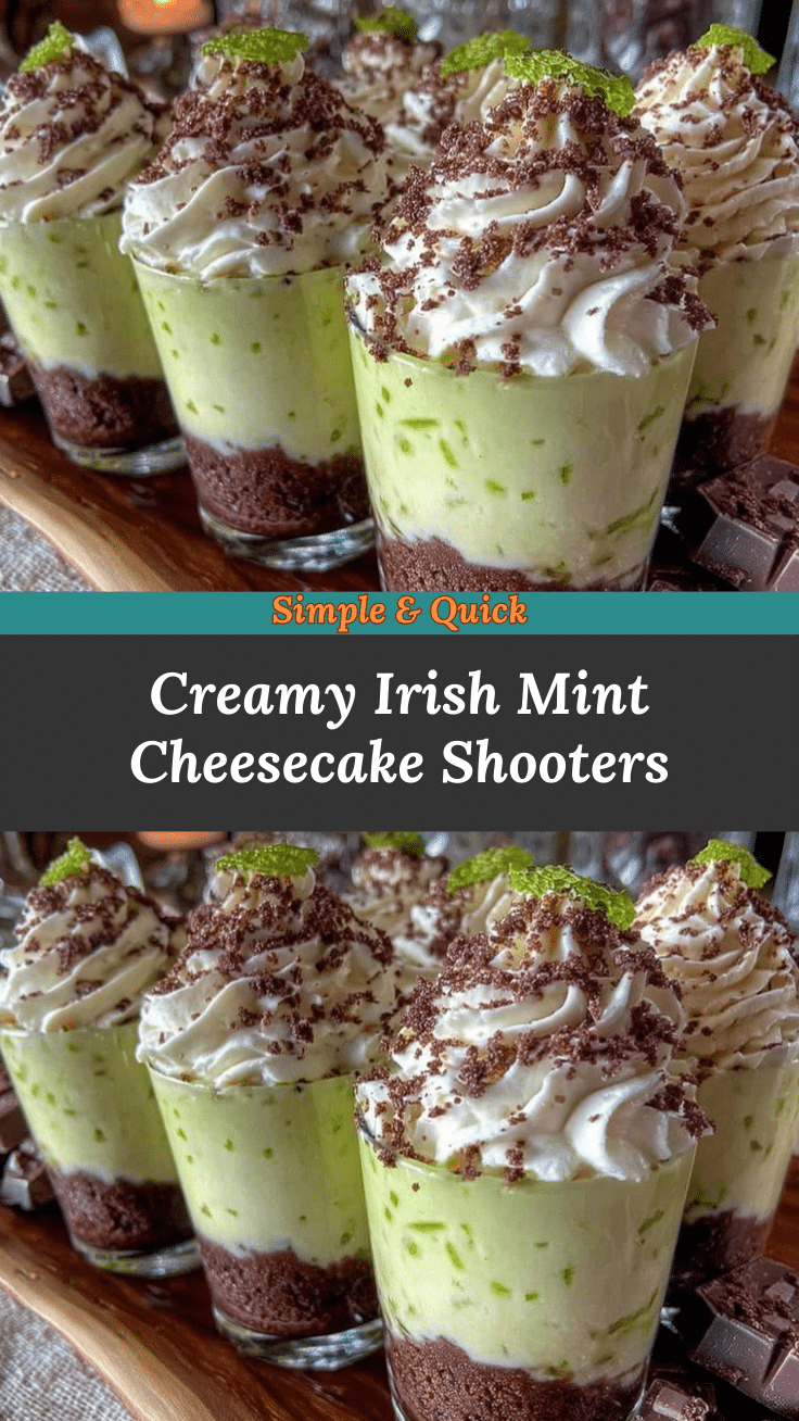 Irish Mint Cheesecake Shooters recipe