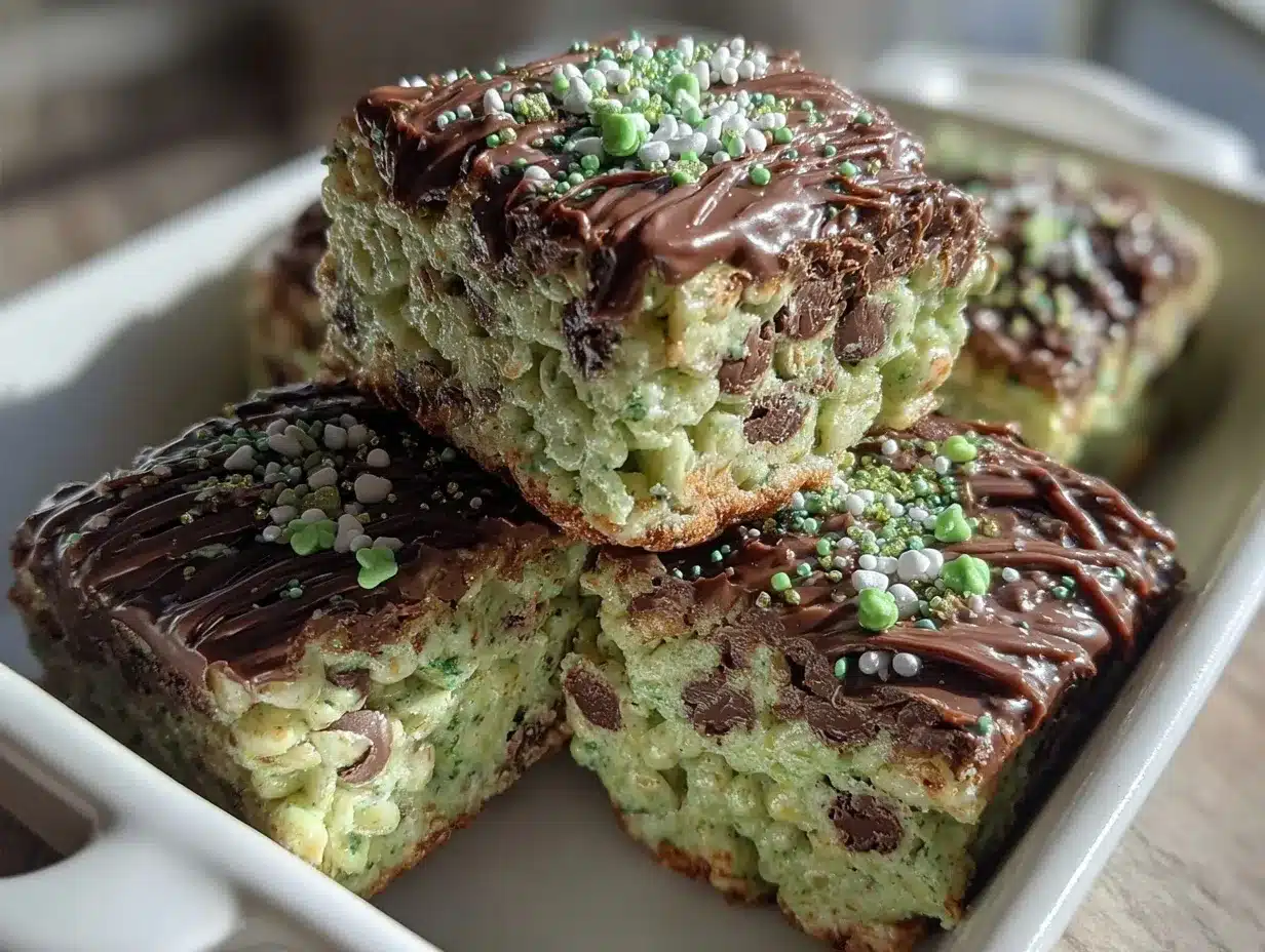 mint chocolate chip rice treats preparation steps