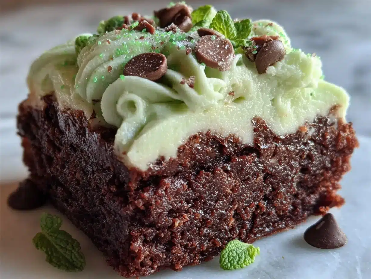mint frosted brownie squares preparation steps