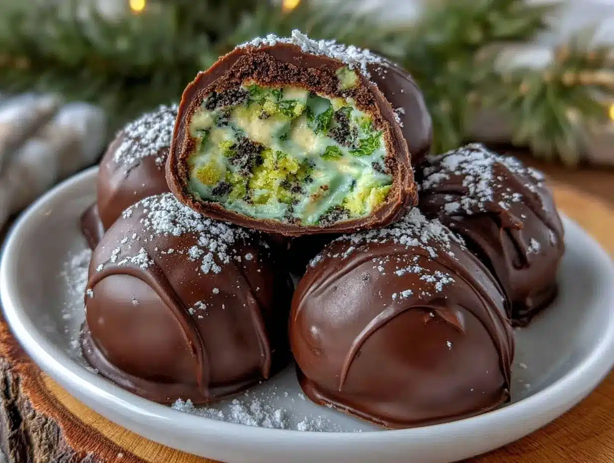 mint Oreo truffles preparation steps