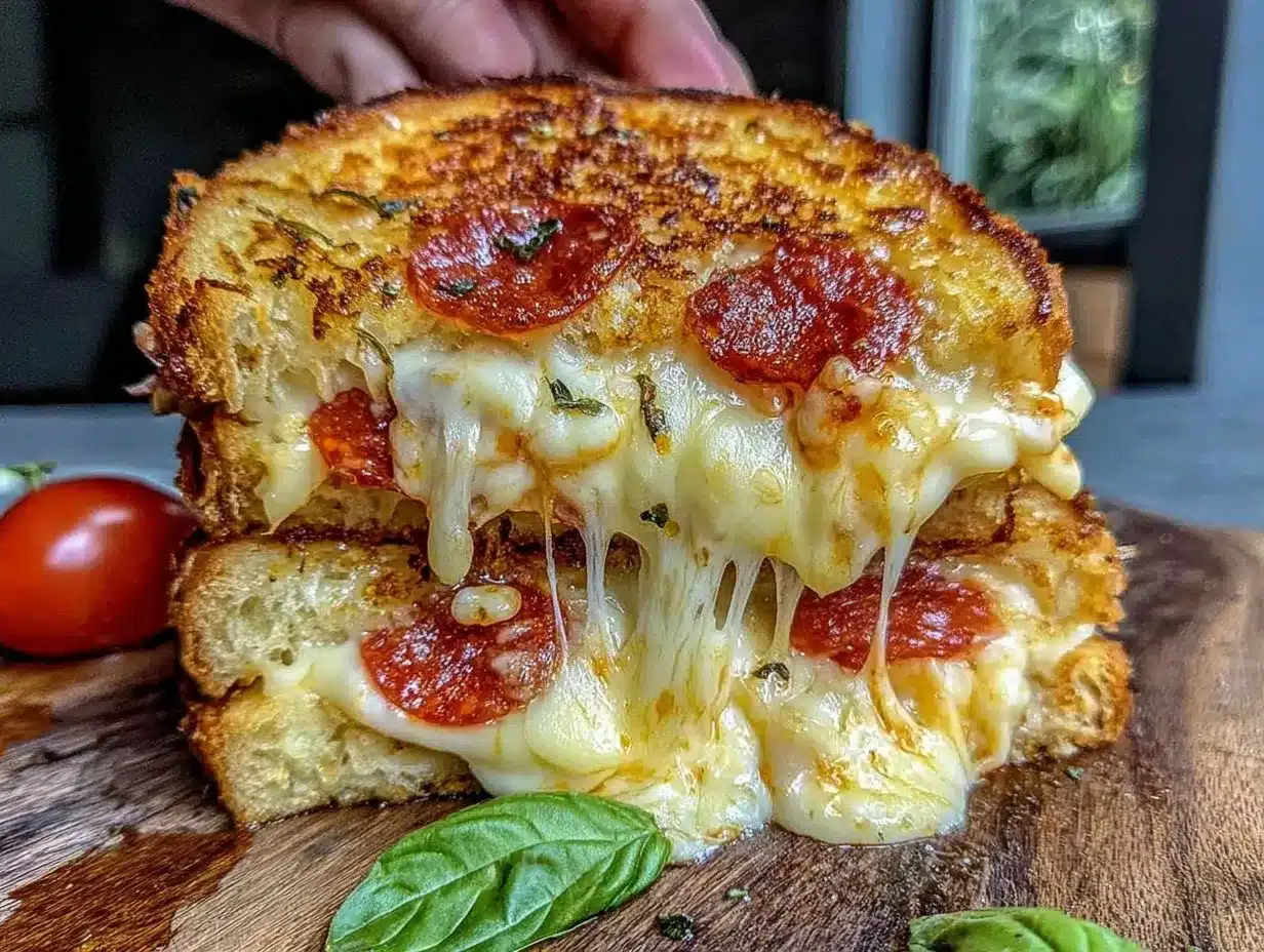 pizza grilled cheese preparation steps