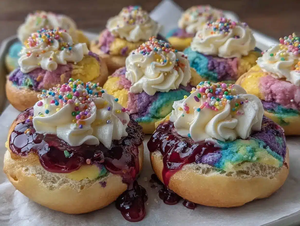 rainbow bagel bites preparation steps