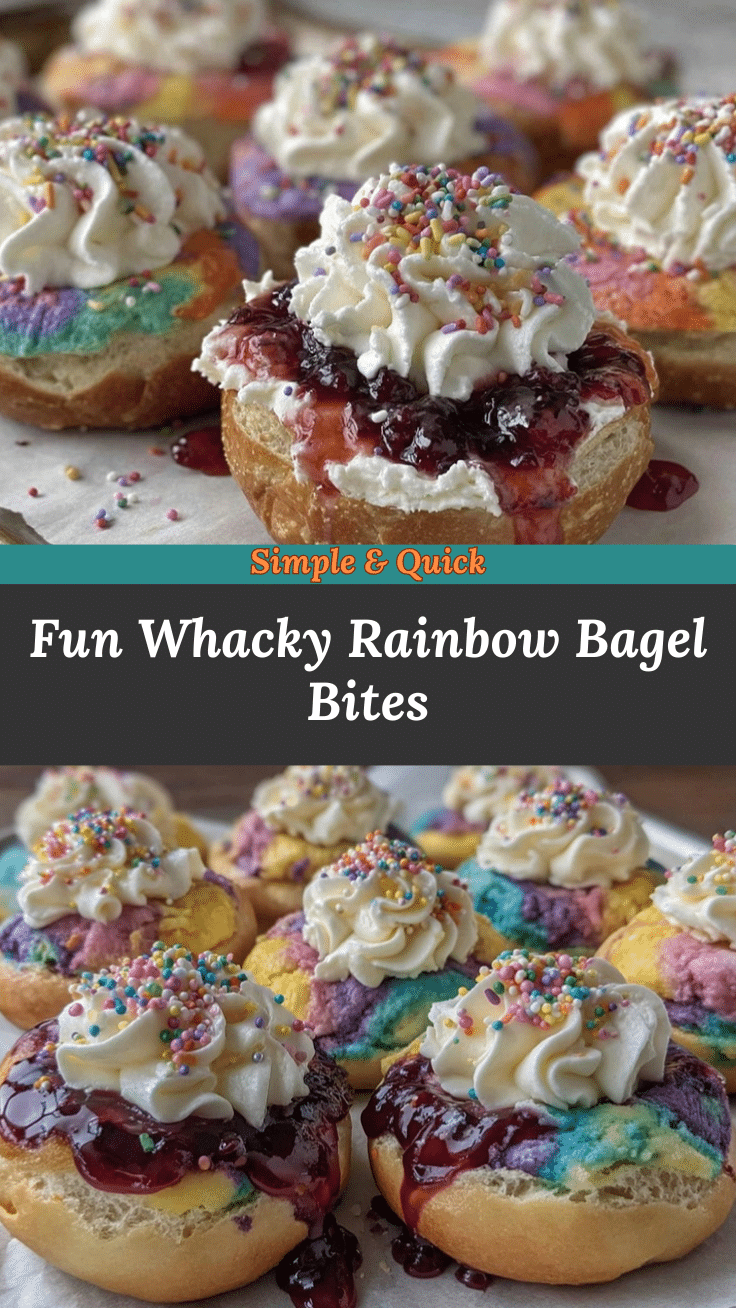rainbow bagel bites recipe