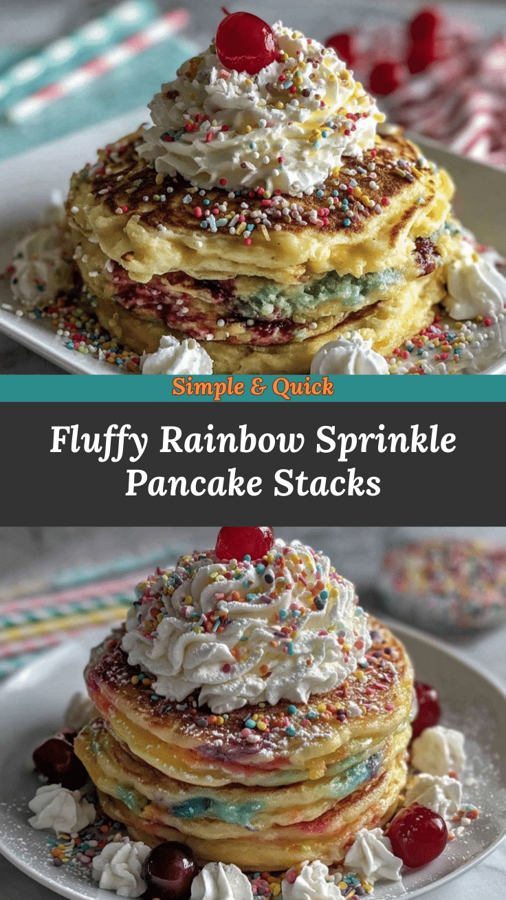 rainbow pancake stacks recipe