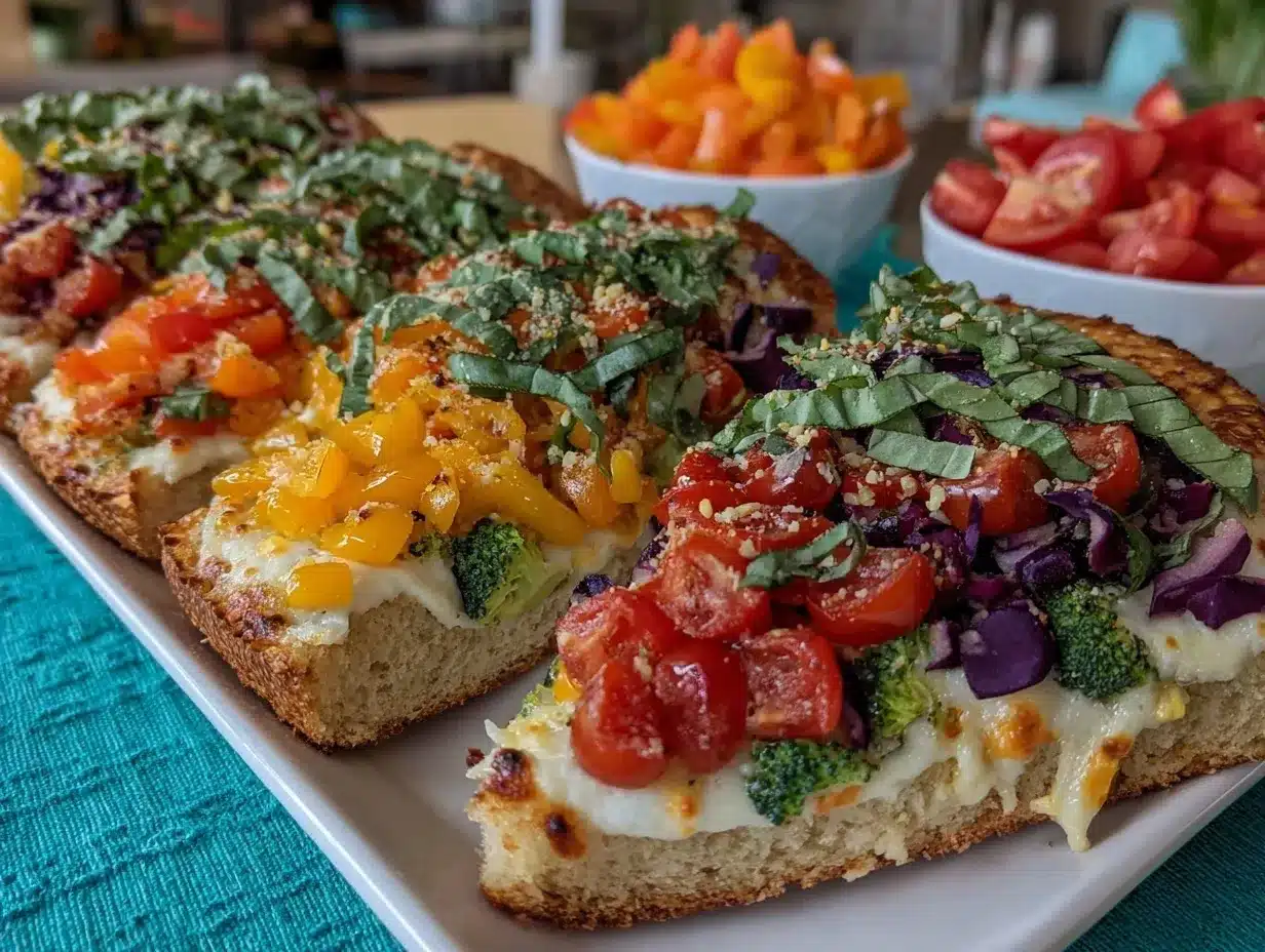 rainbow veggie pizza preparation steps