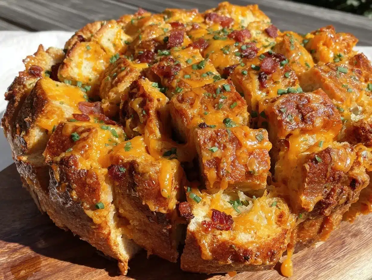 Ranch Bacon Cheddar Pull Apart Bread preparation steps