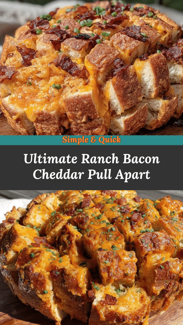 Ranch Bacon Cheddar Pull Apart Bread recipe