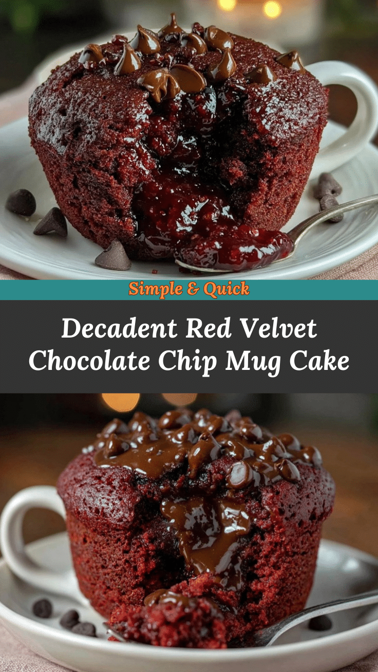 red velvet chocolate chip mug cake recipe